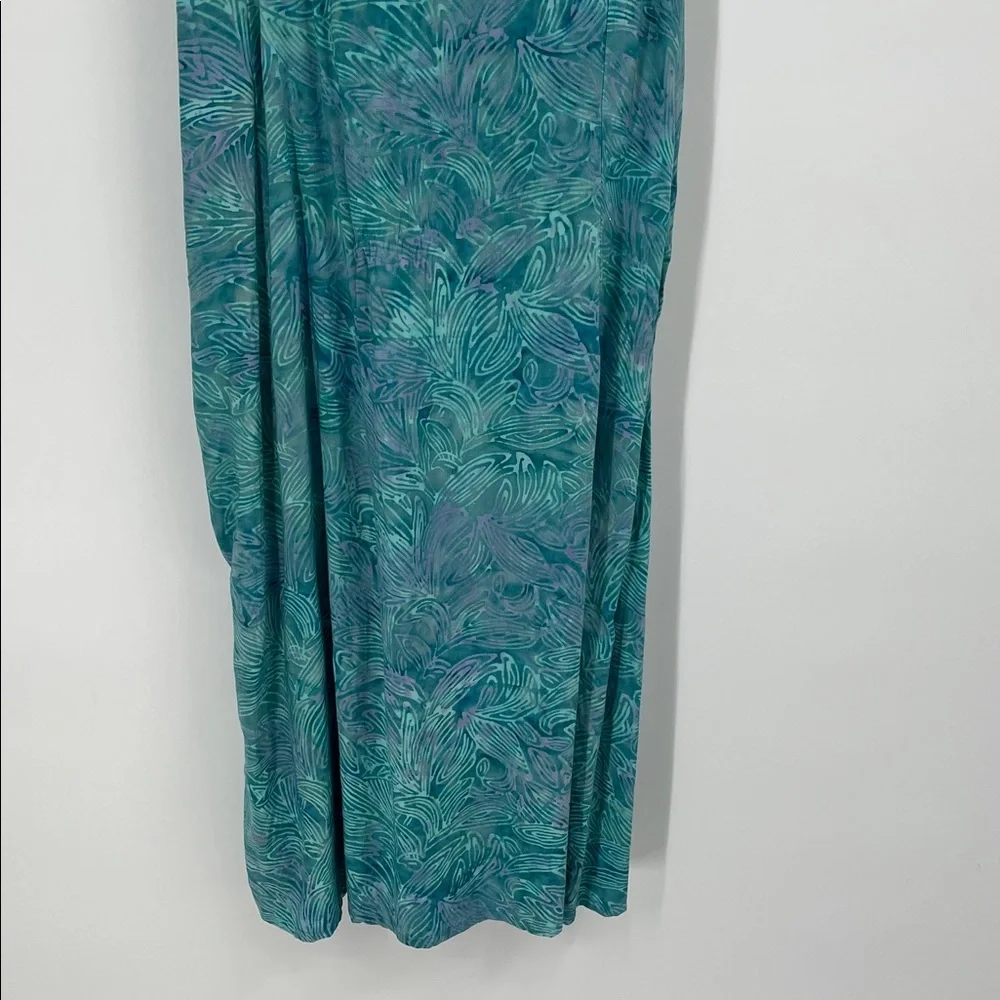 Hand Kreation Teal Print Midi Dress Size Medium